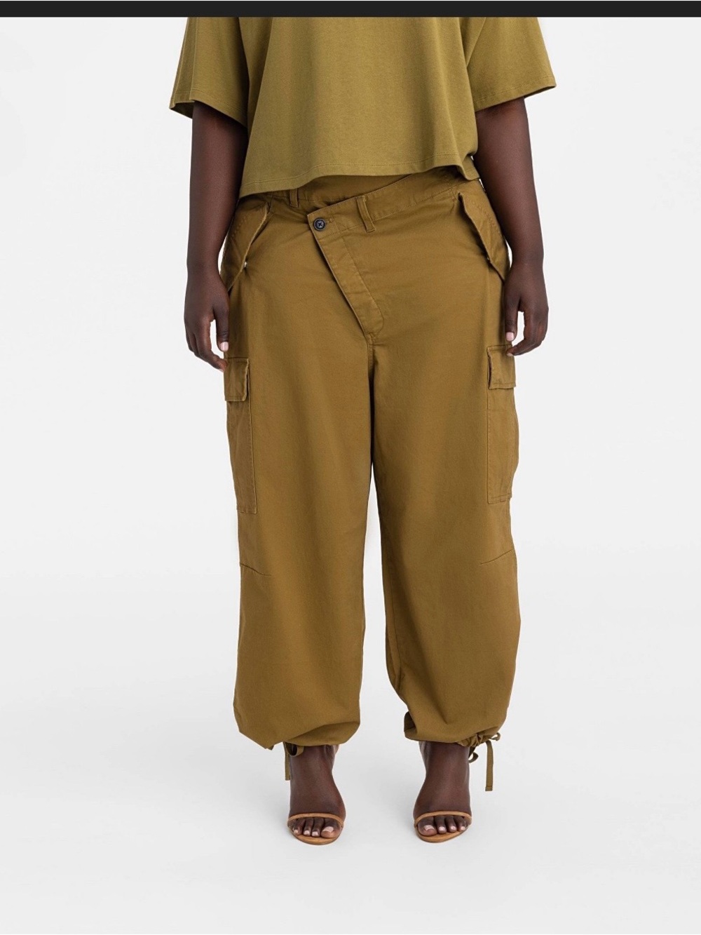 KBB by Khalana Women’s Cargo Pants in Tan - Picture 4 of 6